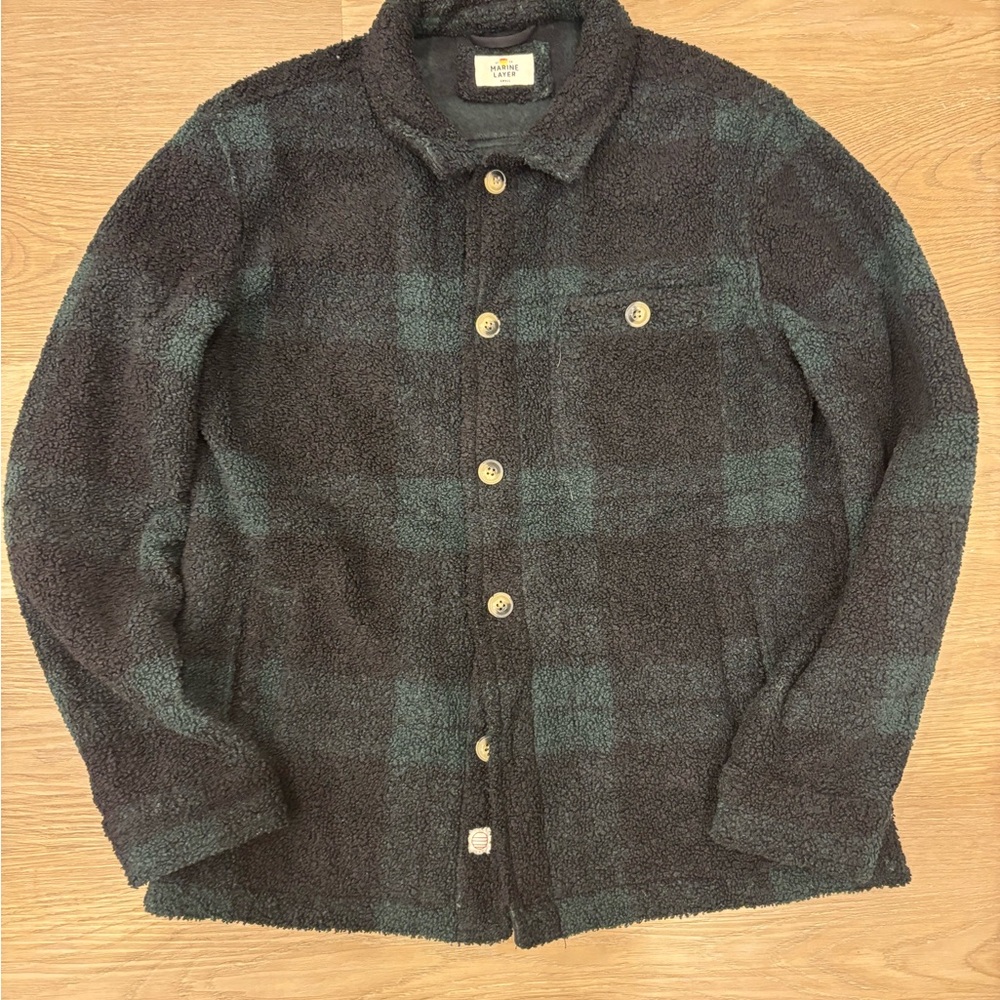 Marine Layer Sherpa‎ Plaid Overshirt - Picture 3 of 6